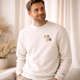 Sweat beige brodé PApa MARINE HEART BRODERIE