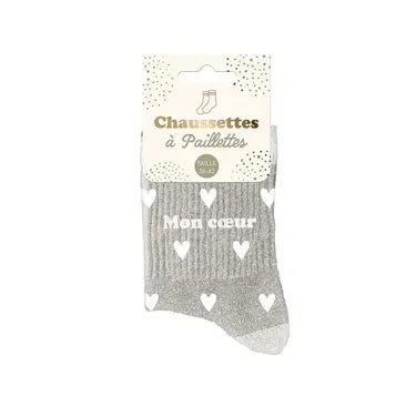 Chaussettes à paillettes « Mon Cœur » – Taille 36-42 SAVONNERIE DE L'ILOT