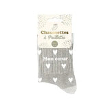 Chaussettes à paillettes « Mon Cœur » – Taille 36-42 SAVONNERIE DE L'ILOT