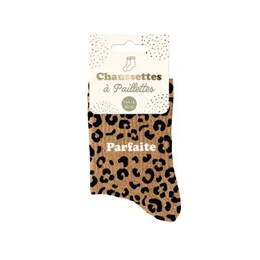 Chaussettes léopard à paillettes « Parfaite » SAVONNERIE DE L'ILOT
