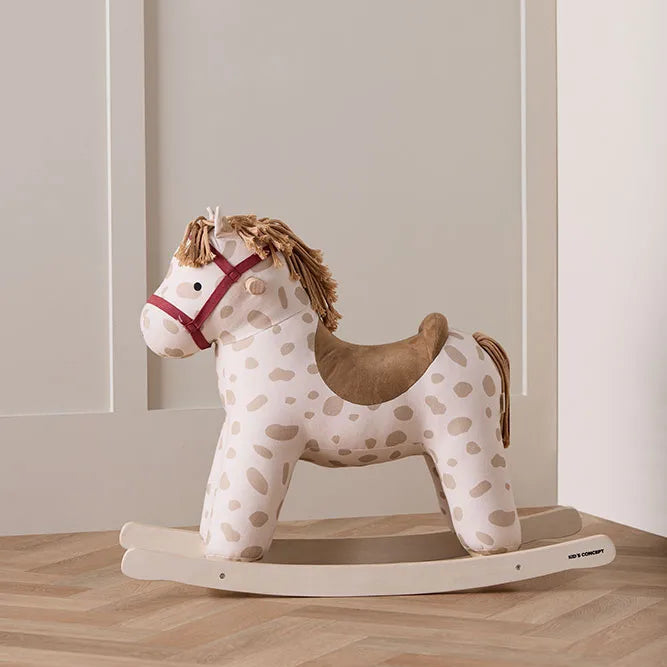 Cheval à bascule Dotty beige à taches – jouet d’éveil dès 18 mois