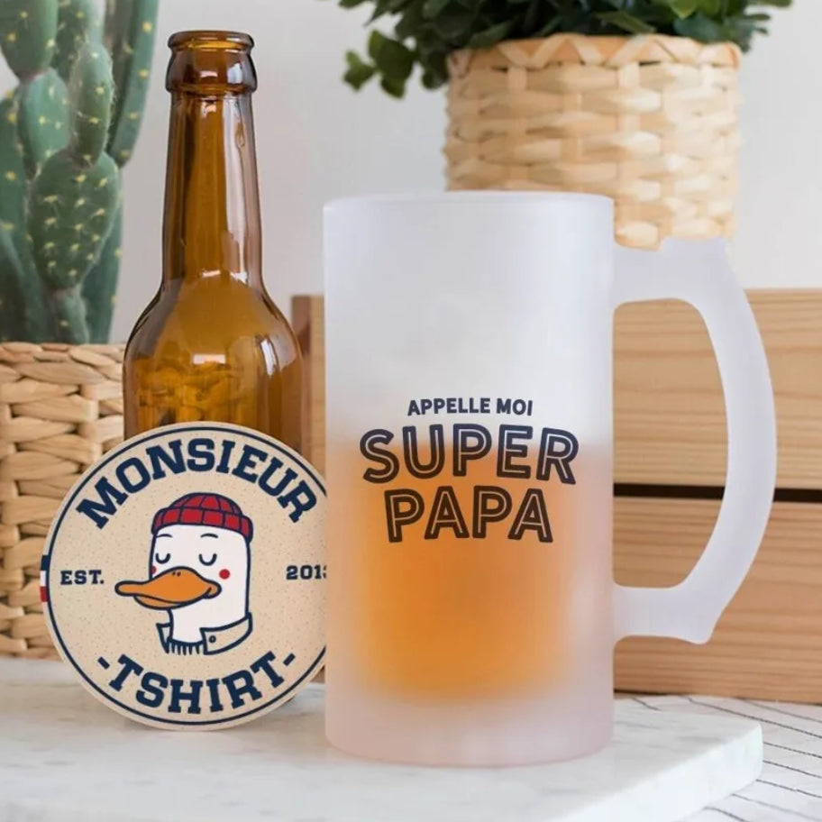 Chope de bière « Appelle-moi Super Papa » – 470 ml SAVONNERIE DE L'ILOT