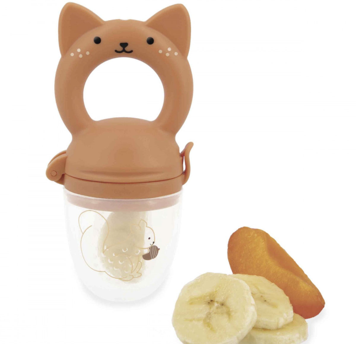 Coffret grignoteuse bébé 6 mois et bavoir assorti. Idéal pour la diversification alimentaire en toute sécurité.