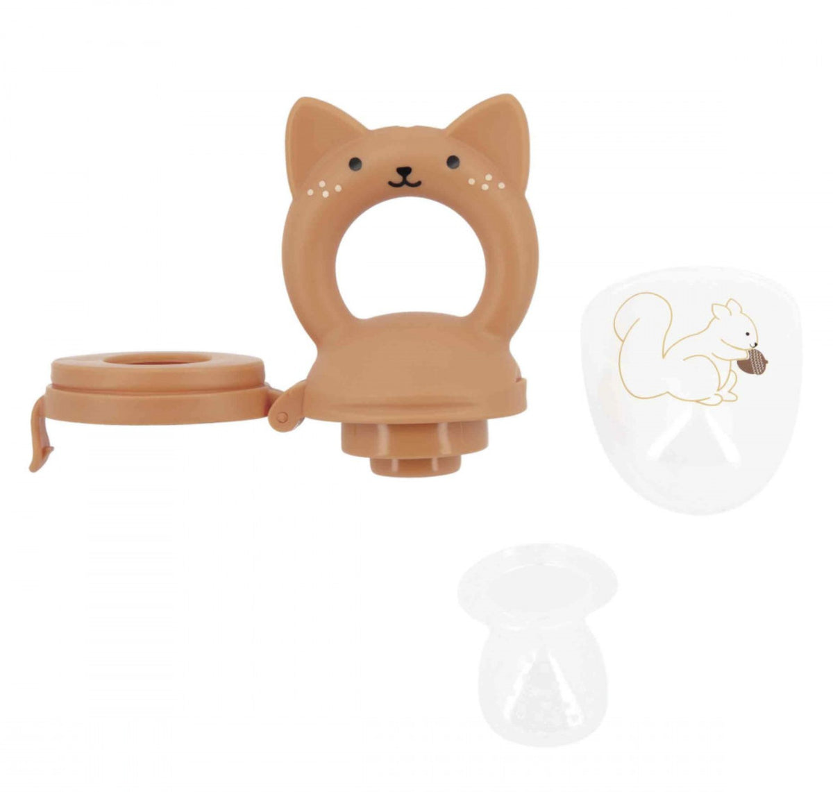 Coffret grignoteuse bébé 6 mois et bavoir assorti. Idéal pour la diversification alimentaire en toute sécurité.