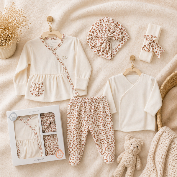 Coffret Naissance 5 pcs – Petit Leopard ANDYWAWA