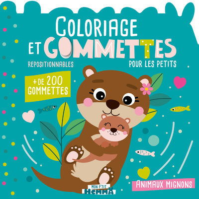 Mon P'tit Hemma – Coloriage et gommettes – Animaux mignons – + de 200 gommettes repositionnables HEMMA