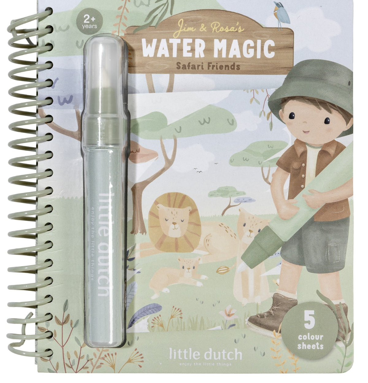 Cahier de coloriage à l’eau Jim Safari Friends – coloriage magique réutilisable