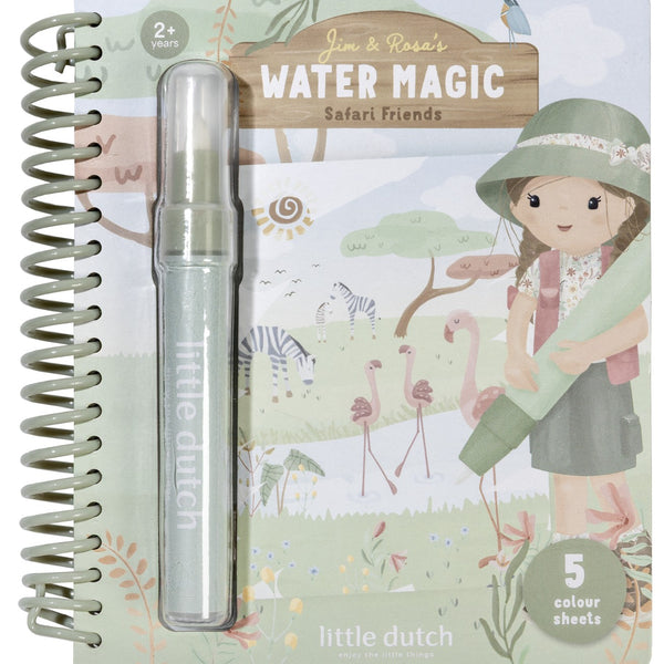 Cahier coloriage à l’eau Rosa Safari Friends. Dessins magiques réutilisables, activité propre et ludique dès 3 ans.