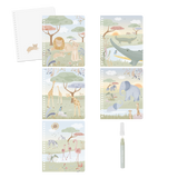 Cahier coloriage à l’eau Rosa Safari Friends. Dessins magiques réutilisables, activité propre et ludique dès 3 ans.