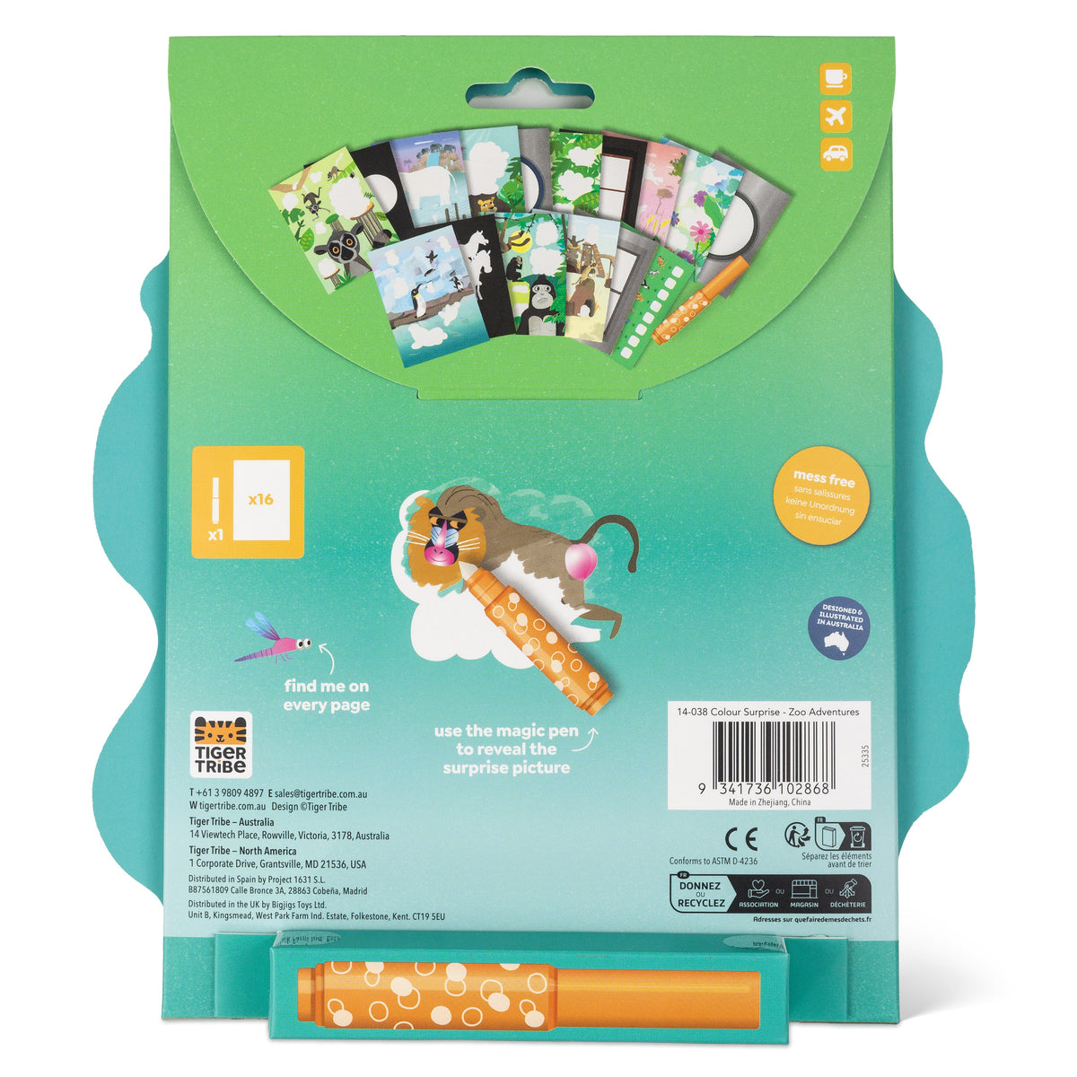 Coloriage magique enfant zoo – carnet coloriage sans tache 2 ans TIGER TRIBE