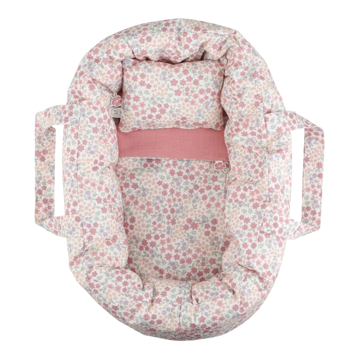 Couffin pour poupée rose – Motif floral LITTLE DUTCH
