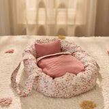 Couffin pour poupée rose – Motif floral LITTLE DUTCH