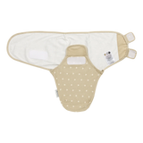 Couverture d’emmaillotage bébé – coton 0-3 mois sable et coeurs beiges MEYCO BABY