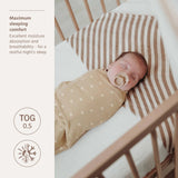 Couverture d’emmaillotage bébé – coton 0-3 mois sable et coeurs beiges MEYCO BABY