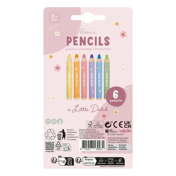 Crayons de couleur en bois - Rosa LITTLE DUTCH