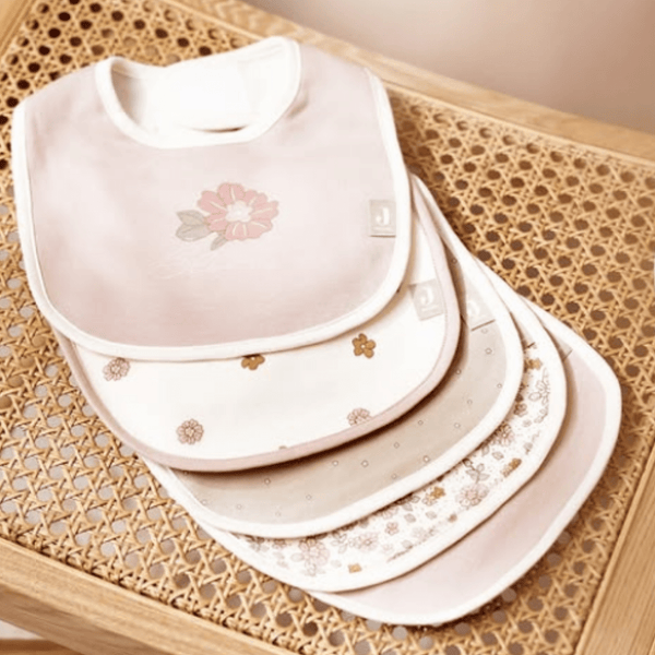 Bavoir Retro Flowers - 5 Unités - Petit coeur salé