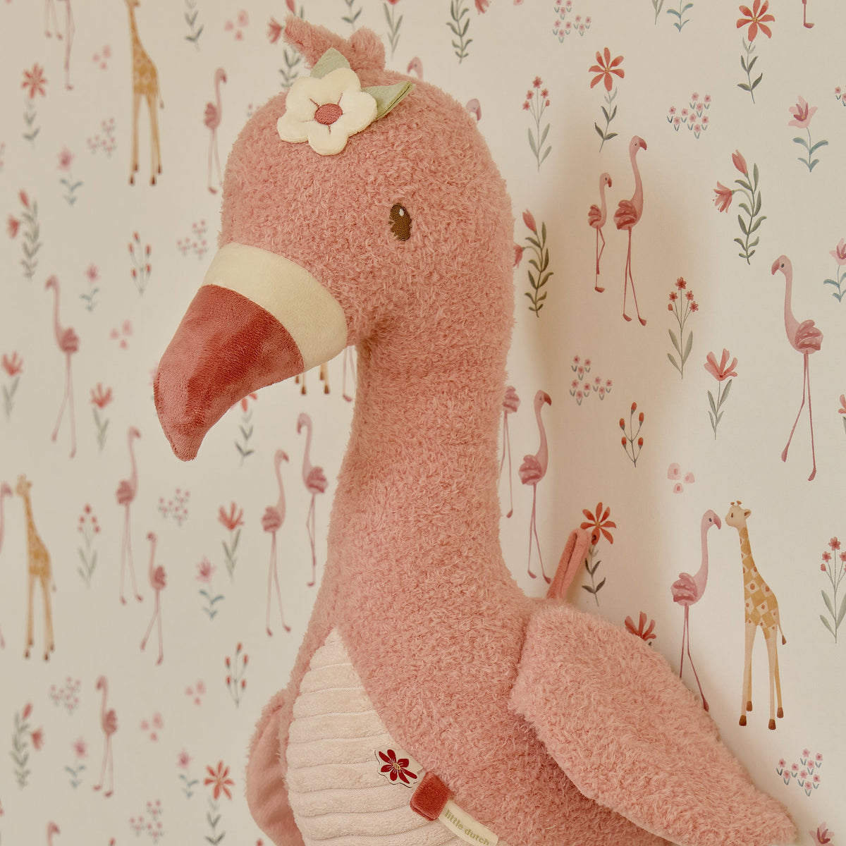 Décoration murale tête de flamant rose Safari Friends – déco chambre enfant