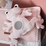 Miroir doudou d'éveil grenouille rose très clair