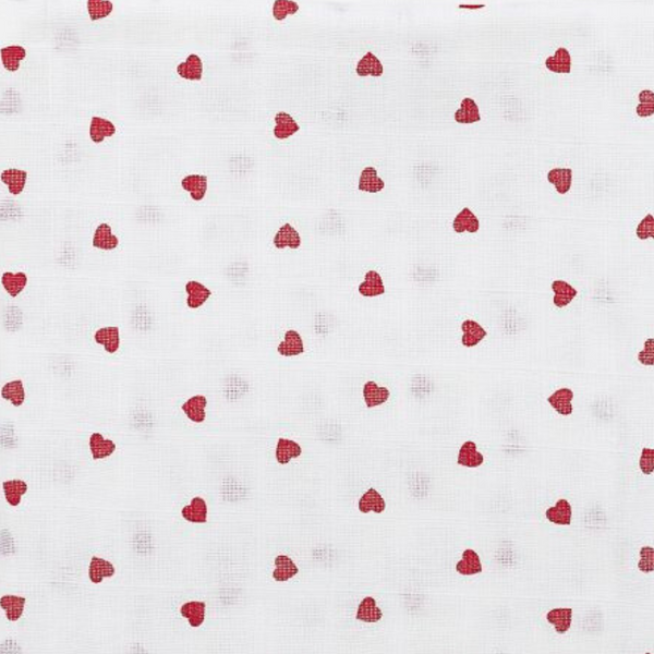 Lot de 2 langes coeurs rouges 120x120cm MEYCO BABY