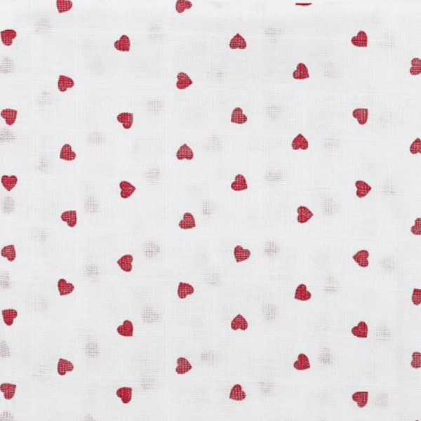 Lot de 3 langes coeurs rouges 70x70cm - Petit coeur salĂ©