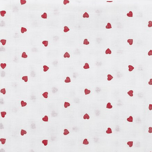 Lot de 3 langes coeurs rouges 70x70cm - Petit coeur salé