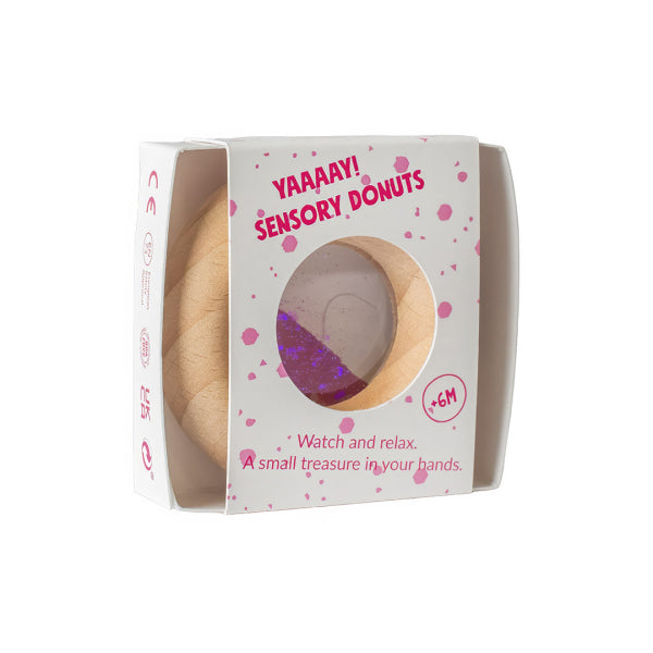 Donut jouet d’éveil sensoriel rose – jouet en bois bébé PETIT BOOM