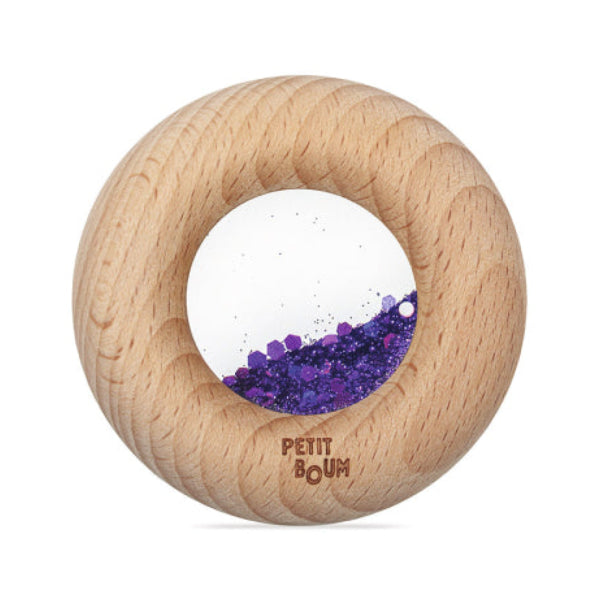 Donut jouet d’éveil sensoriel violet – jouet en bois bébé PETIT BOOM