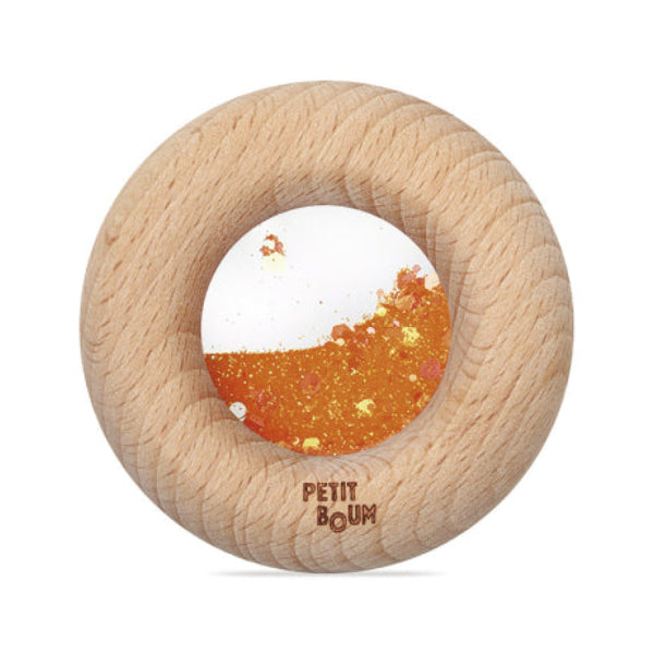 Donut jouet d’éveil sensoriel orange – jouet en bois bébé PETIT BOOM