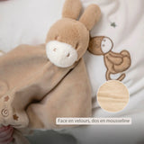 Doudou Âne LouLou – 28 x 28 cm – Caramel clair – Nattou NATTOU