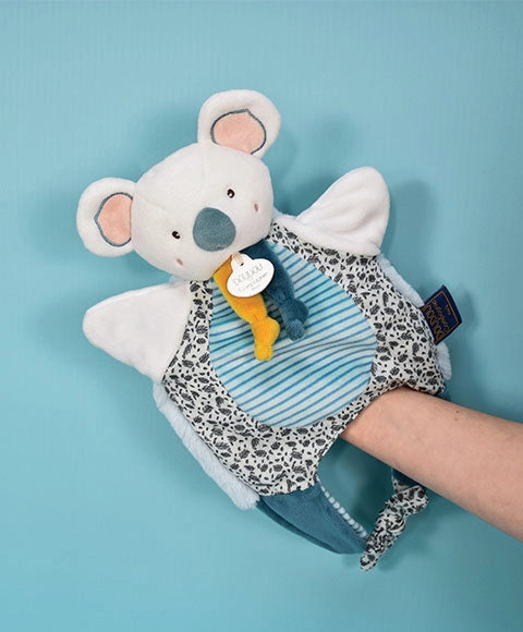 Doudou Koala marionnette - Petit sac - Amusette 3 EN 1- 30 cm