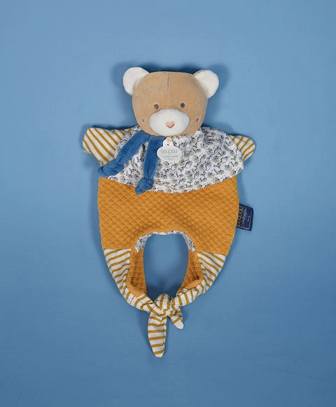 Doudou Ours marionnette - Petit sac - Amusette 3 EN 1