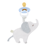 Doudou attache-tétine éléphant en coton bio : l’indispensable pour le confort et le quotidien de bébé.