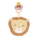 Doudou attache-tétine lion en coton bio : l’indispensable pour le confort et le quotidien de bébé.