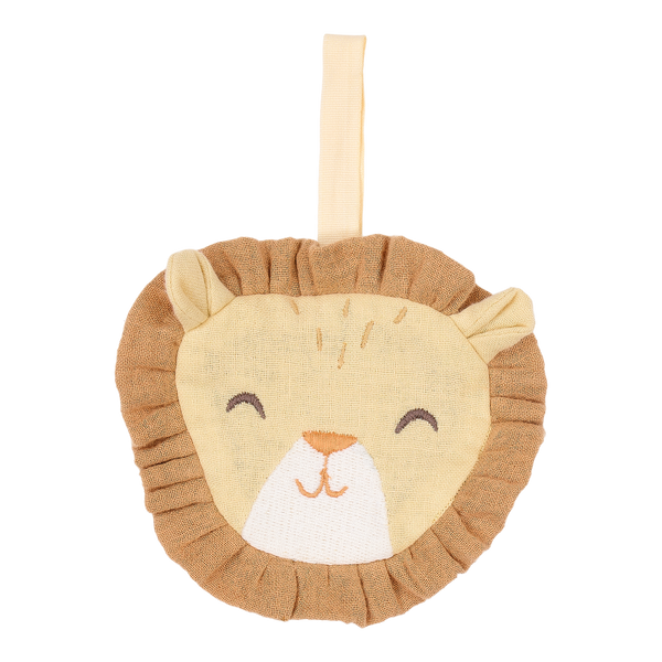 Doudou attache-tétine lion en coton bio : l’indispensable pour le confort et le quotidien de bébé.
