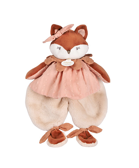 Doudou bébé renard Mina – doudou plat naissance 29 cm