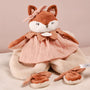 Doudou bébé renard Mina – doudou plat naissance 29 cm