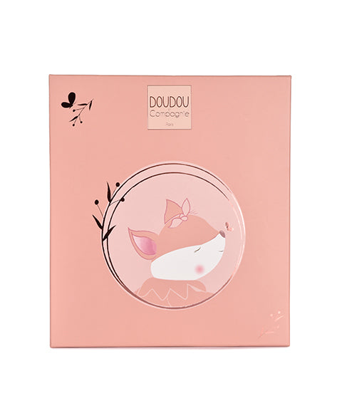 Doudou bébé renard Mina – doudou plat naissance 29 cm