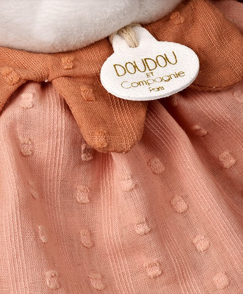 Doudou bébé renard Mina – doudou plat naissance 29 cm