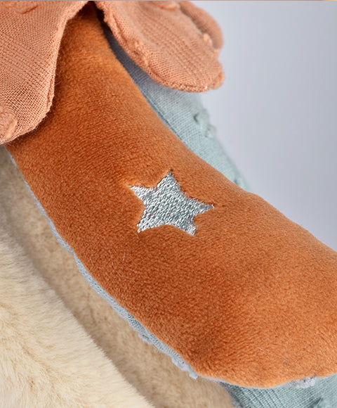Doudou bébé renard Timo – doudou plat naissance 29 cm