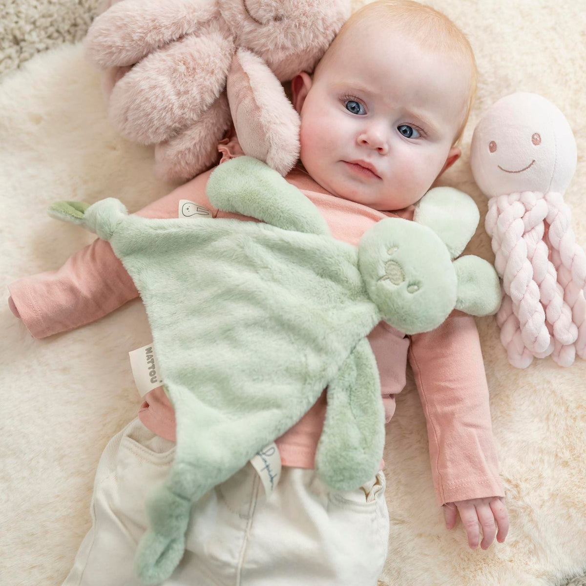 Doudou triangle Lapidou Toudous – Nattou Vert Tilleul NATTOU