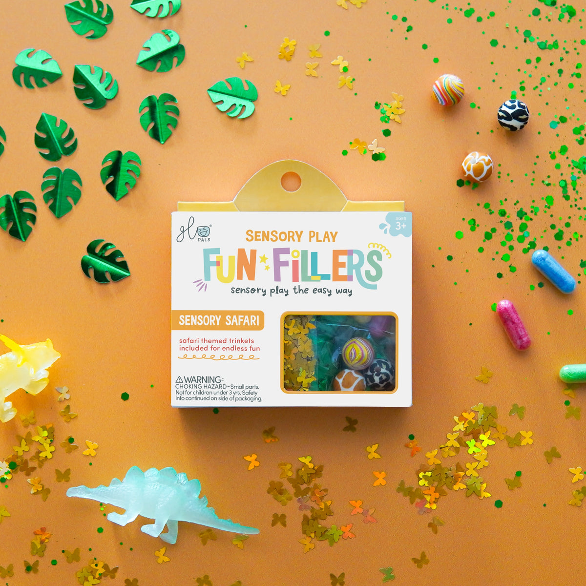 Fun Fillers Safari : accessoires sensoriels à thème pour bacs sensoriels et Sensory Play Jar®. Dès 3 ans pour éveil et créativité.