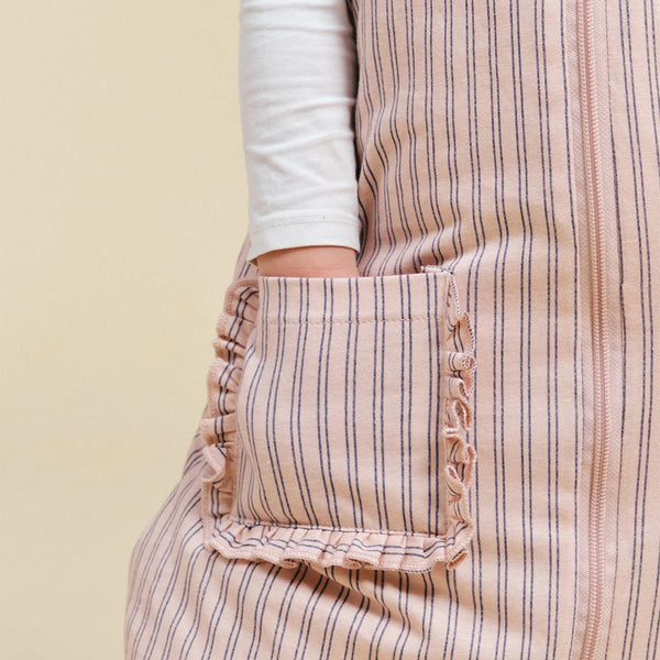 Gigoteuse à pieds avec chaussettes antidérapantes Navy & Pink Stripes – TOG 2.5