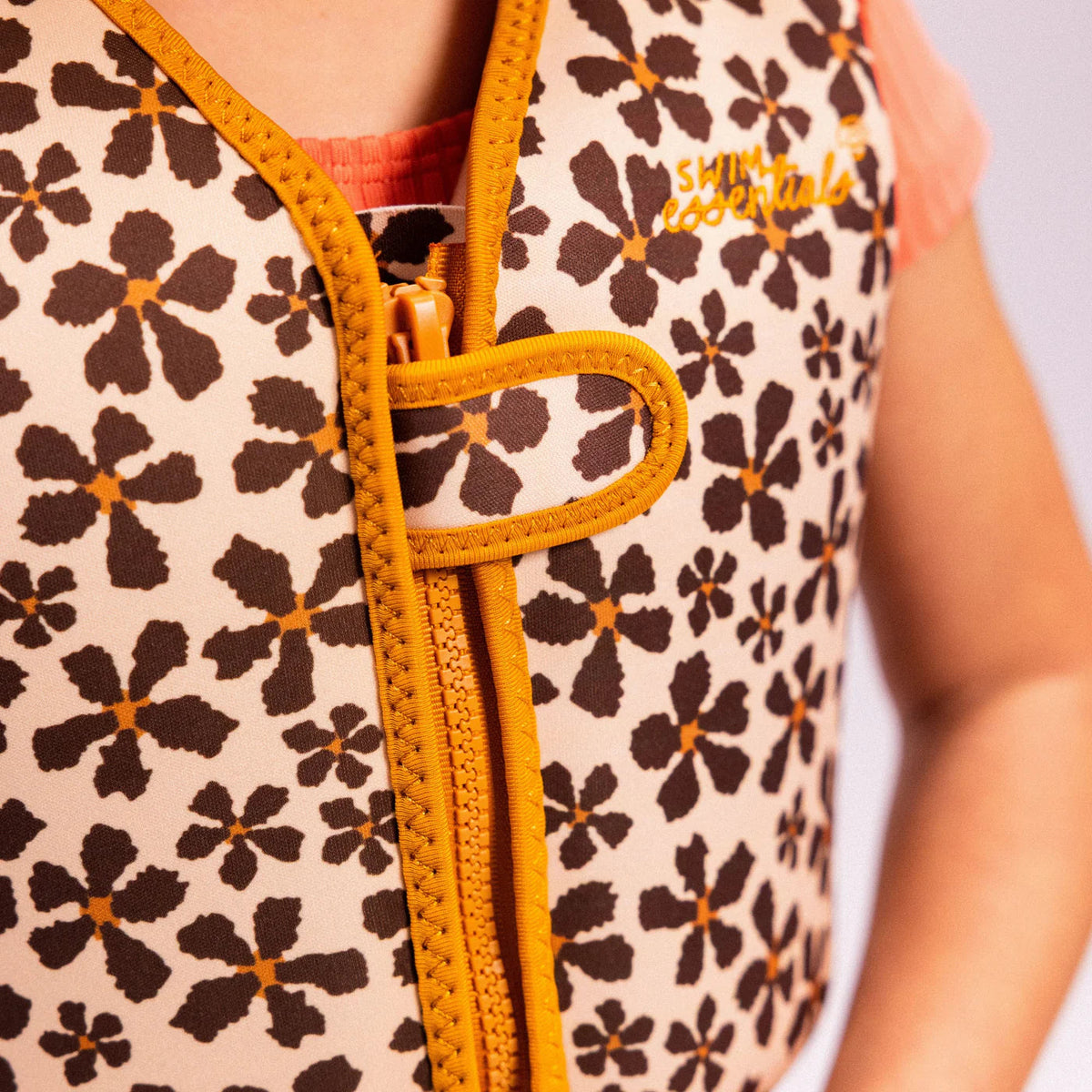 Gilet de bain enfant Orange - Wild Flower – gilet de natation 2 à 3 ans Swim Essentials