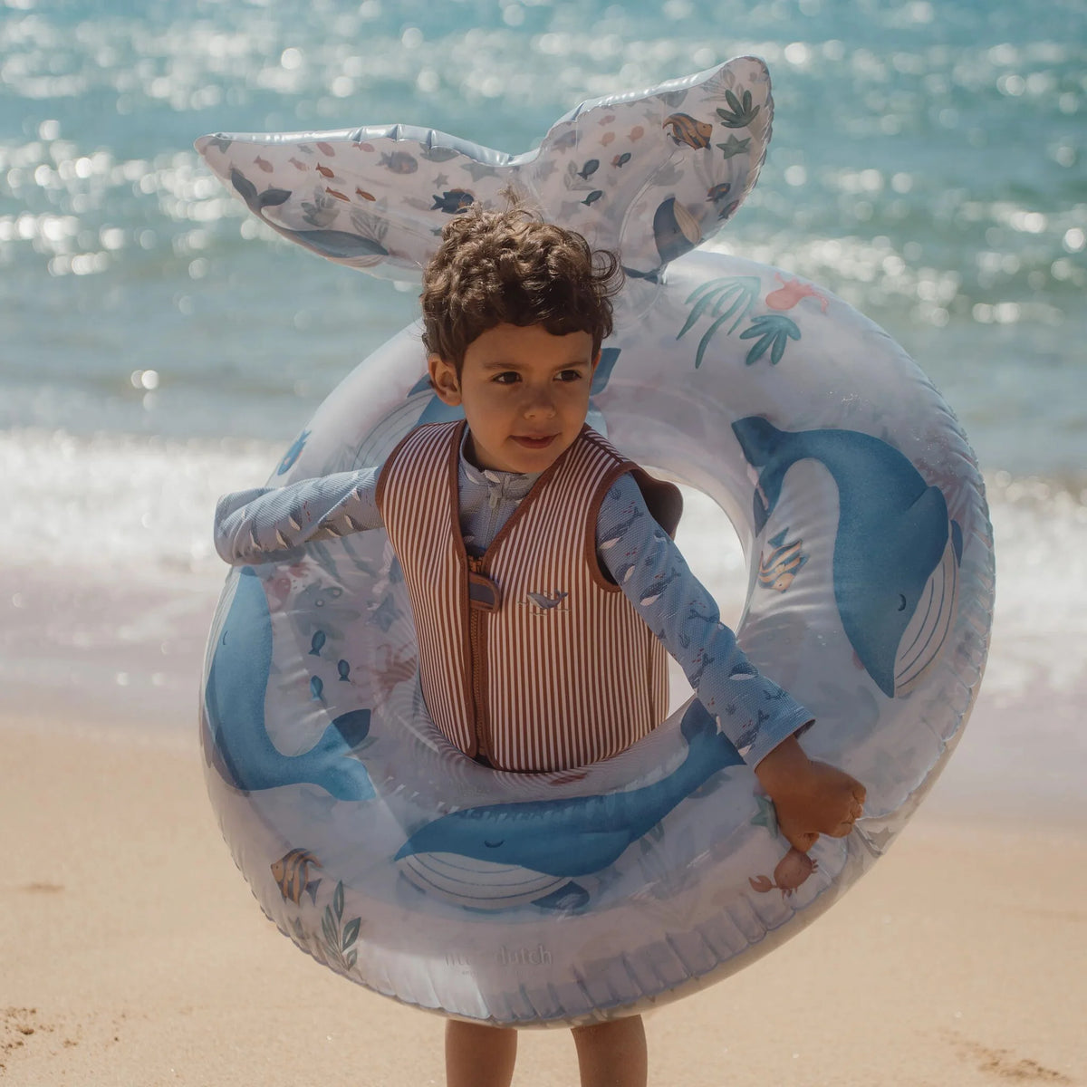 Gilet de natation enfant marron 2-3 ans – aide à flotter piscine