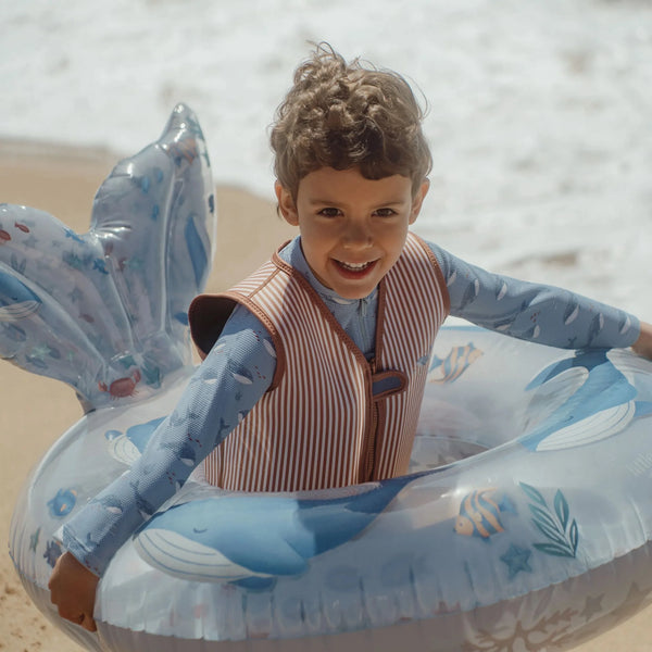 Gilet de natation enfant marron 2-3 ans – aide à flotter piscine