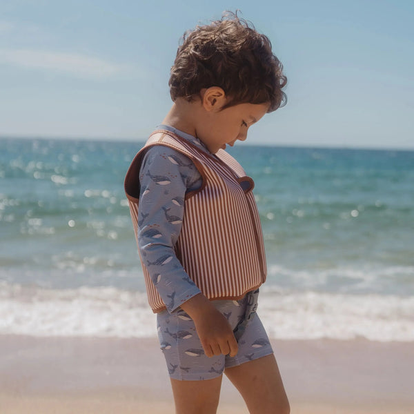 Gilet de natation enfant marron 2-3 ans – aide à flotter piscine