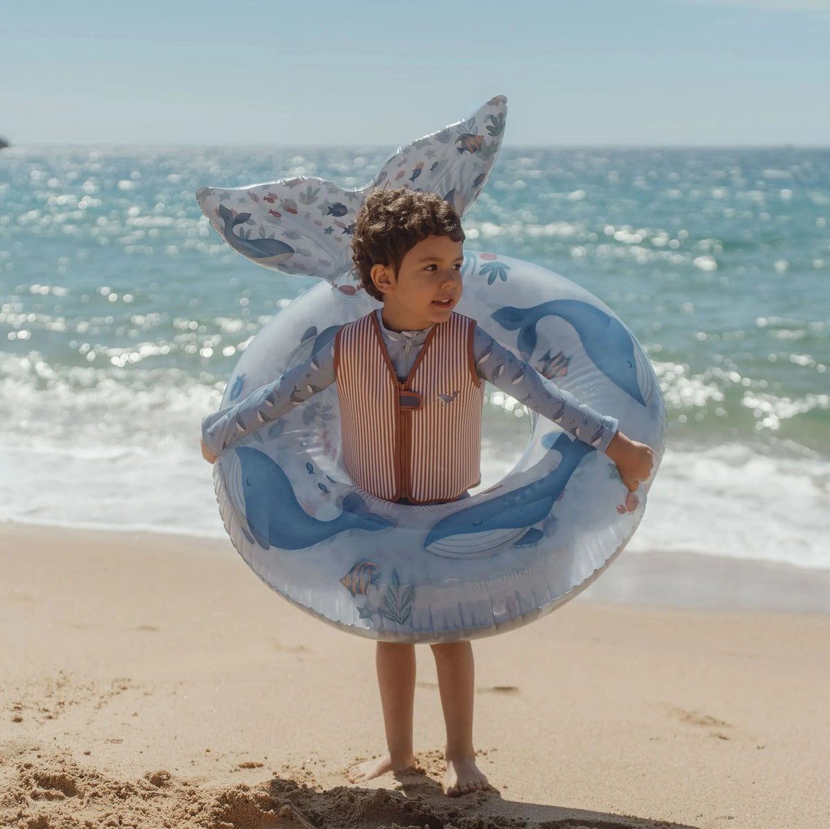 Gilet de natation enfant marron 2-3 ans – aide à flotter piscine