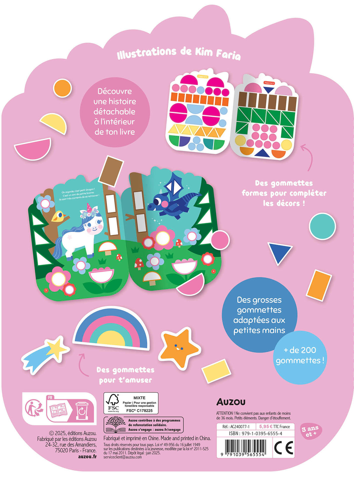 Gommettes formes – L’aventure de Petite Licorne – Dès 3 ans AUZOU