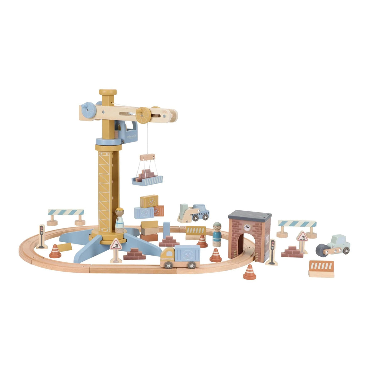 Set grue et chantier de construction en bois FSC LITTLE DUTCH