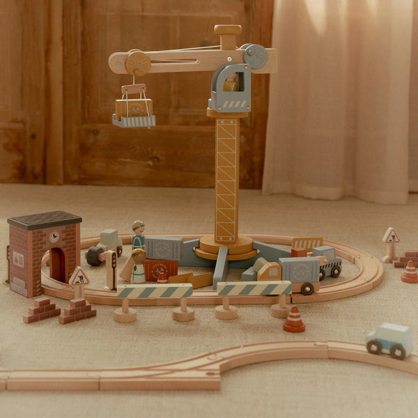 Set grue et chantier de construction en bois FSC LITTLE DUTCH